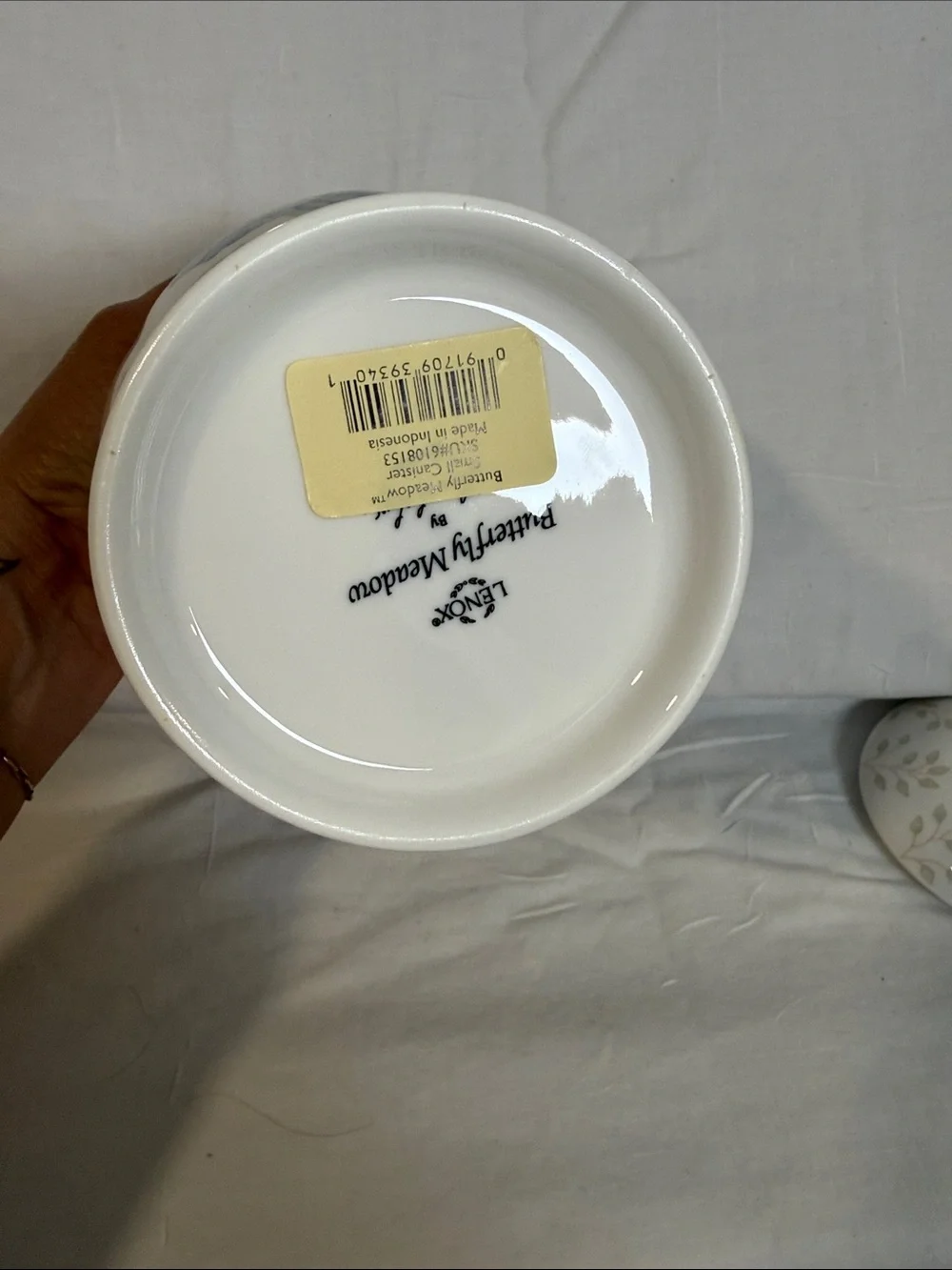 Lenox Butterfly Meadow Porcelain Canister with Blue Floral and Butterfly